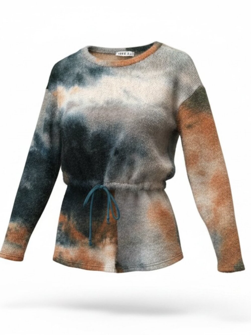Love J Abstract Tie Dye Fuzzy Knit 2-Piece Shorts Set Cozy Loungewear Medium M